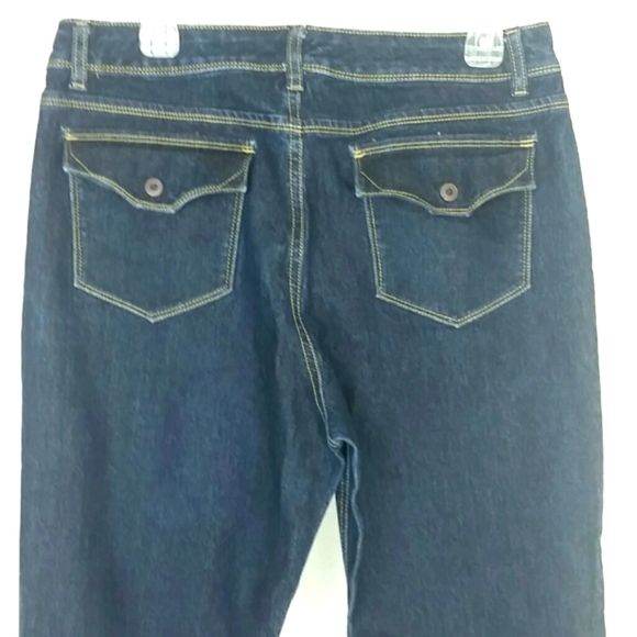 Gloria Vanderbilt Dark Wash Straight Leg Jeans Flap Pockets 12 Classic Denim - Picture 4 of 4